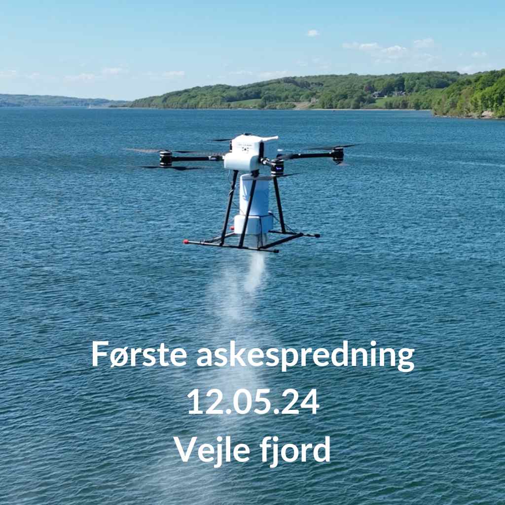 Første askespredning med drone 12.05.24