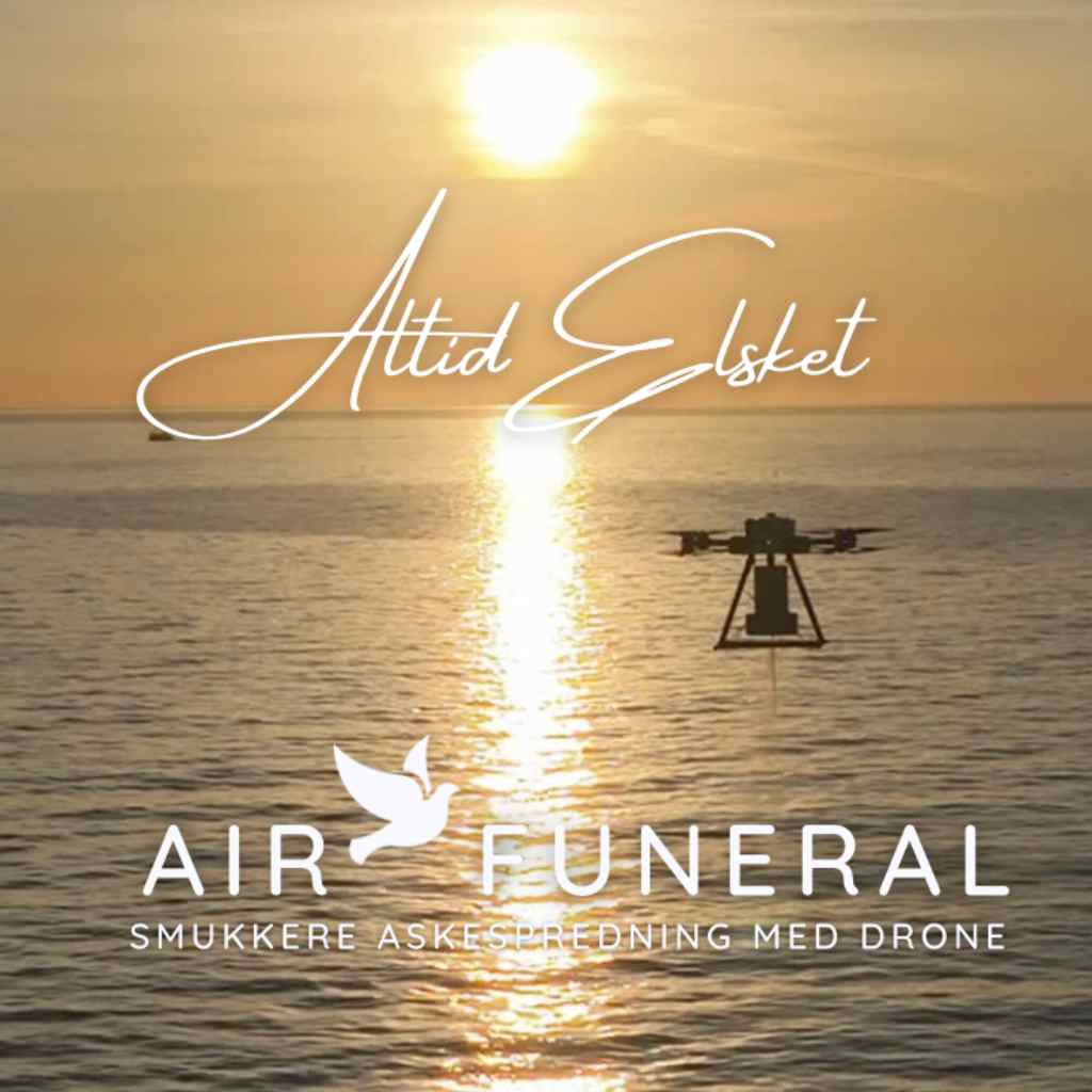 Smuk solnedgang med askepredning Air Funeral